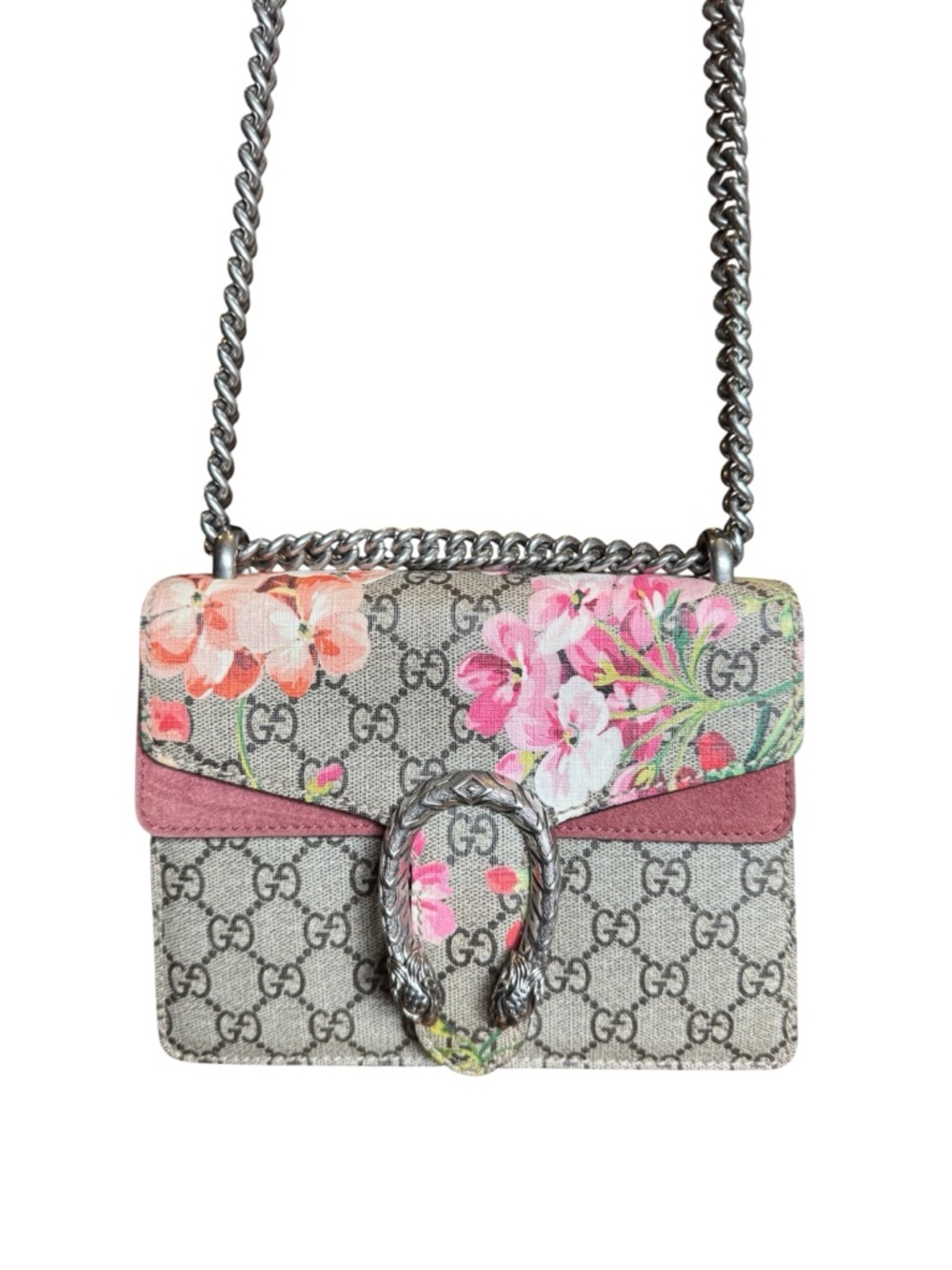 Gucci GG Supreme Crossbody Mini Blooms Dionysus Bag Limited Edition Pink Beige - Picture 5 of 16
